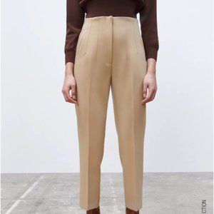 Zara HIGH-WAISTED PANTS - Taupe Brown Women's Size L